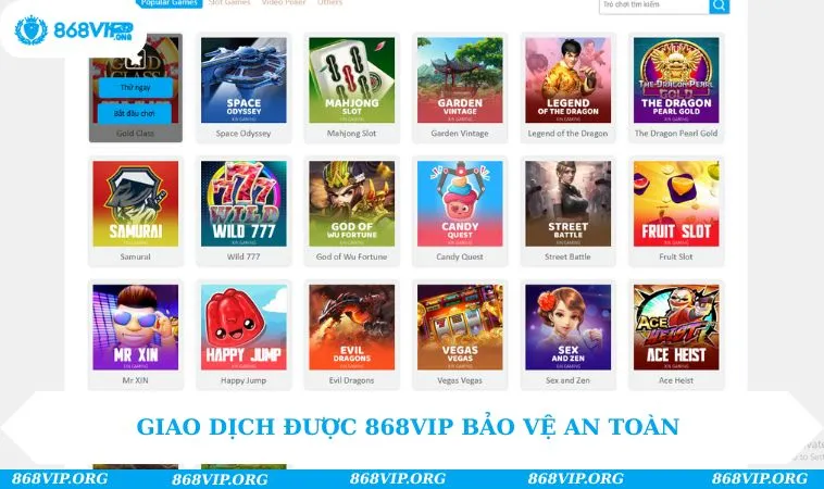 Giao dịch được 868VIP bảo vệ an toàn